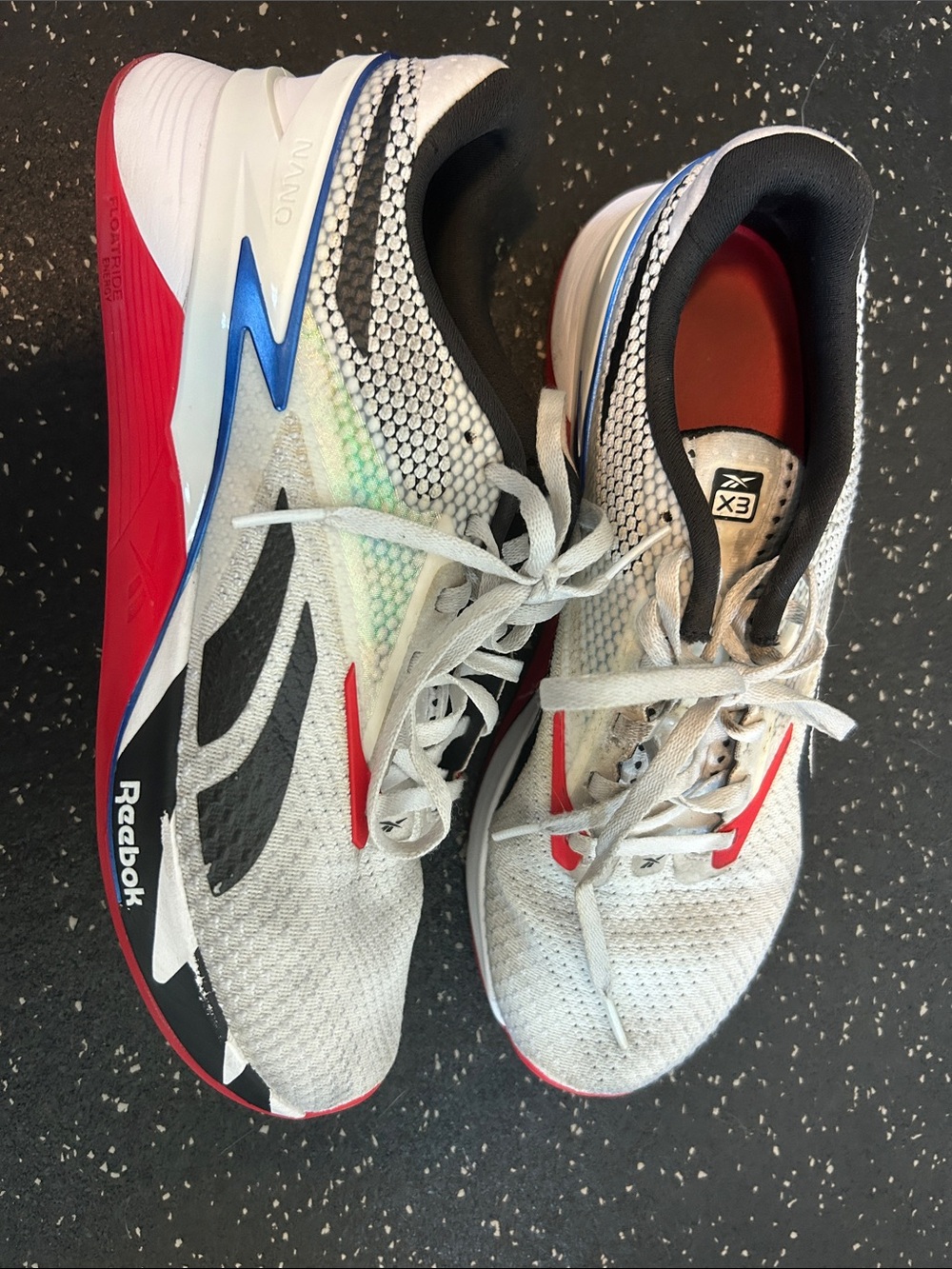 Reebok Men’s White/Red/Blue Nano X3 CrossFit Shoes 8.5M/10W